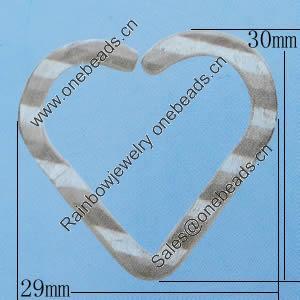 Iron Jumprings, Lead-Free Split, Heart, 29x30mm, Sold by Bag