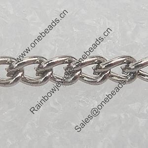 Iron Jewelry Chains, Lead-free Link's size:2.3x1.5mm, thickness:0.1mm, Sold by Group 