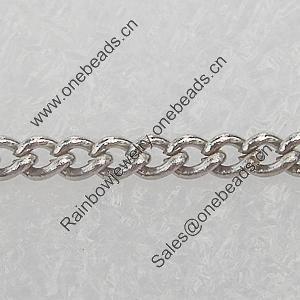 Iron Jewelry Chains, Lead-free Link's size:2.8x2.0mm, thickness:0.2mm, Sold by Group 