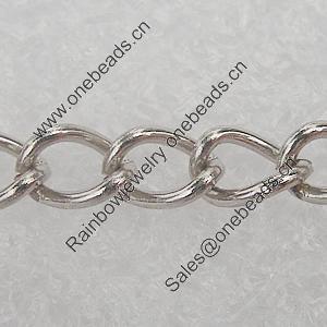 Iron Jewelry Chains, Lead-free Link's size:5.0x3.3mm, thickness:0.5mm, Sold by Group