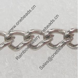 Iron Jewelry Chains, Lead-free Link's size:4.6x3.1mm, thickness:0.5mm, Sold by Group