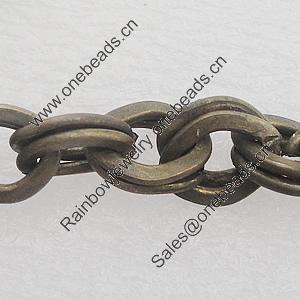 Iron Jewelry Chains, Lead-free Link's size:10x12.3mm, thickness:2mm, Sold by Group 