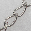 Iron Jewelry Chains, Lead-free Link's size:6.8x3.8mm, thickness:0.5mm, Sold by Group