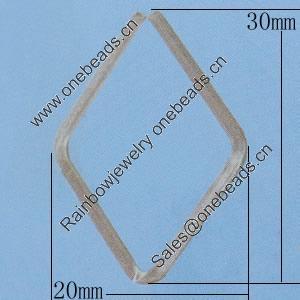 Iron Jumprings, Lead-Free, Diamond, 20x30mm, Sold by Bag