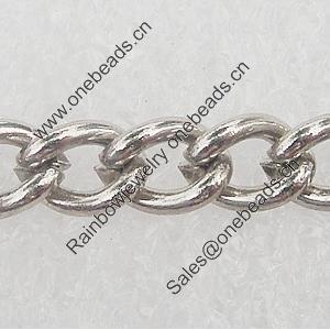 Iron Jewelry Chains, Lead-free Link's size:4.6x3.4mm, thickness:0.7mm, Sold by Group