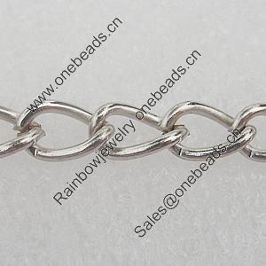 Iron Jewelry Chains, Lead-free Link's size:7.1x4.5mm, thickness:0.8mm, Sold by Group