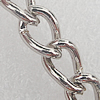 Iron Jewelry Chains, Lead-free Link's size:7.6x5.3mm, thickness:1mm, Sold by Group