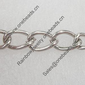 Iron Jewelry Chains, Lead-free Link's size:11.5x7.7mm, thickness:1.3mm, Sold by Group