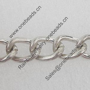 Iron Jewelry Chains, Lead-free Link's size:10.4x7.3mm, thickness:1.5mm, Sold by Group