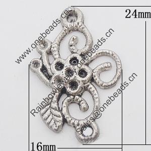Connectors, Zinc Alloy Jewelry Findings, 16x24mm Hole:1.5mm, Sold by Bag