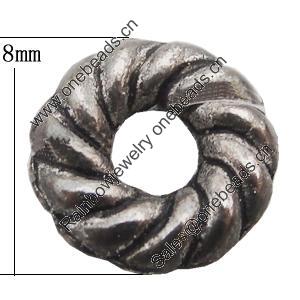 Donut, Zinc Alloy Jewelry Findings, O:8mm I:3mm, Sold by Bag