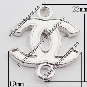 Connectors, Zinc Alloy Jewelry Findings, 19x22mm Hole:2mm, Sold by Bag
