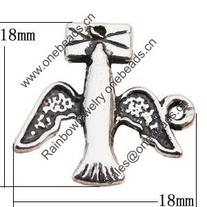 Pendant, Zinc Alloy Jewelry Findings, Bird 18x18mm Hole:1.5mm, Sold by Bag