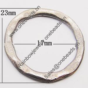 Donut, Zinc Alloy Jewelry Findings, O:23mm I:17mm, Sold by Bag