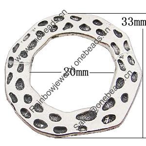 Donut, Zinc Alloy Jewelry Findings, O:33mm I:20mm, Sold by Bag