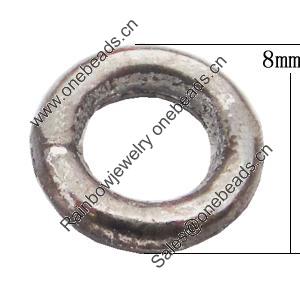Donut, Zinc Alloy Jewelry Findings, 8mm, Sold by Bag