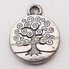Pendant, Zinc Alloy Jewelry Findings, Flat Round 15x20mm Hole:2mm, Sold by Bag