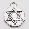 Pendant, Zinc Alloy Jewelry Findings, Polygon 14x17mm Hole:1.5mm, Sold by Bag