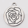 Pendant, Zinc Alloy Jewelry Findings, Flat Round 22x25mm Hole:2mm, Sold by Bag