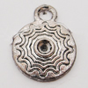 Pendant, Zinc Alloy Jewelry Findings, Flat Round 13x16mm Hole:2mm, Sold by Bag