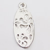 Pendant, Zinc Alloy Jewelry Findings, Flat Oval 13x31mm Hole:2.5mm, Sold by Bag