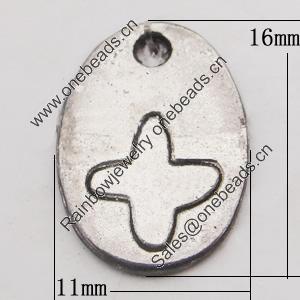 Pendant, Zinc Alloy Jewelry Findings, 11x16mm Hole:1.5mm, Sold by Bag