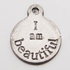 Pendant, Zinc Alloy Jewelry Findings, 15x19mm Hole:1.5mm, Sold by Bag