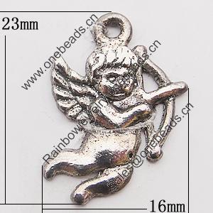 Pendant, Zinc Alloy Jewelry Findings, 16x23mm Hole:2mm, Sold by Bag