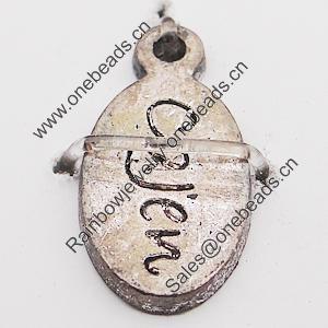 Pendant, Zinc Alloy Jewelry Findings, 9x16mm Hole:1mm, Sold by Bag