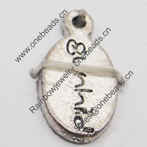 Pendant, Zinc Alloy Jewelry Findings, 9x16mm Hole:1mm, Sold by Bag