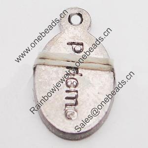 Pendant, Zinc Alloy Jewelry Findings, 9x16mm Hole:1mm, Sold by Bag