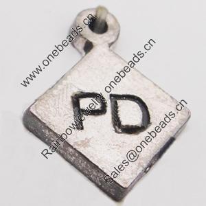 Pendant, Zinc Alloy Jewelry Findings, Diamond 12x15mm Hole:1mm, Sold by Bag