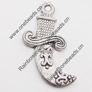 Pendant, Zinc Alloy Jewelry Findings, 12x24mm Hole:1.5mm, Sold by Bag