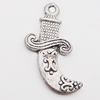 Pendant, Zinc Alloy Jewelry Findings, 12x24mm Hole:1.5mm, Sold by Bag