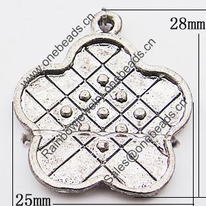 Pendant, Zinc Alloy Jewelry Findings, Flower 25x28mm Hole:2mm, Sold by Bag