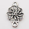 Connectors, Zinc Alloy Jewelry Findings, Flower 11x17mm Hole:1.5mm, Sold by Bag