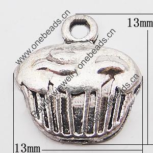Pendant, Zinc Alloy Jewelry Findings, 13x13mm Hole:1.5mm, Sold by Bag