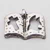 Pendant, Zinc Alloy Jewelry Findings, Book 18x13mm Hole:1.5mm, Sold by Bag