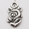 Pendant, Zinc Alloy Jewelry Findings, Flower 10x18mm Hole:2mm, Sold by Bag