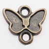 Connectors, Zinc Alloy Jewelry Findings, Butterfly 18x17mm Hole:2mm, Sold by Bag