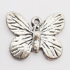 Pendant, Zinc Alloy Jewelry Findings, Butterfly 18x14mm Hole:1mm, Sold by Bag