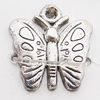 Pendant, Zinc Alloy Jewelry Findings, Butterfly 16x17mm Hole:1.5mm, Sold by Bag