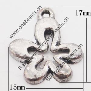 Pendant, Zinc Alloy Jewelry Findings, Flower 15x17mm Hole:1mm, Sold by Bag