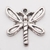 Pendant, Zinc Alloy Jewelry Findings, Dragonfly 21x20mm Hole:1.5mm, Sold by Bag