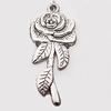 Pendant, Zinc Alloy Jewelry Findings, Flower 19x45mm Hole:2mm, Sold by Bag