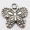 Pendant, Zinc Alloy Jewelry Findings, Butterfly 18x17mm Hole:2mm, Sold by Bag