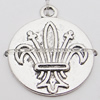 Pendant, Zinc Alloy Jewelry Findings Lead-free, Flat Round 19x22mm Hole:1.5mm, Sold by Bag