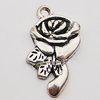 Pendant, Zinc Alloy Jewelry Findings Lead-free, Flower 13x23mm Hole:1.5mm, Sold by Bag