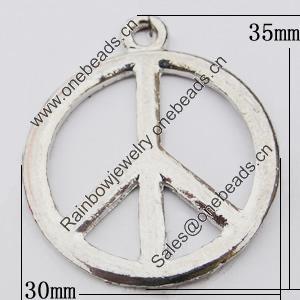 Pendant, Zinc Alloy Jewelry Findings Lead-free, Sign 30x35mm Hole:3mm, Sold by Bag