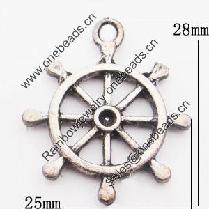 Pendant, Zinc Alloy Jewelry Findings Lead-free, 25x28mm Hole:2.5mm, Sold by Bag
